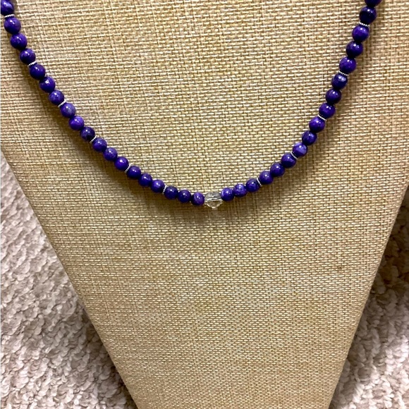 Charoite Stone Beads Necklace/ Choker - Picture 3 of 6
